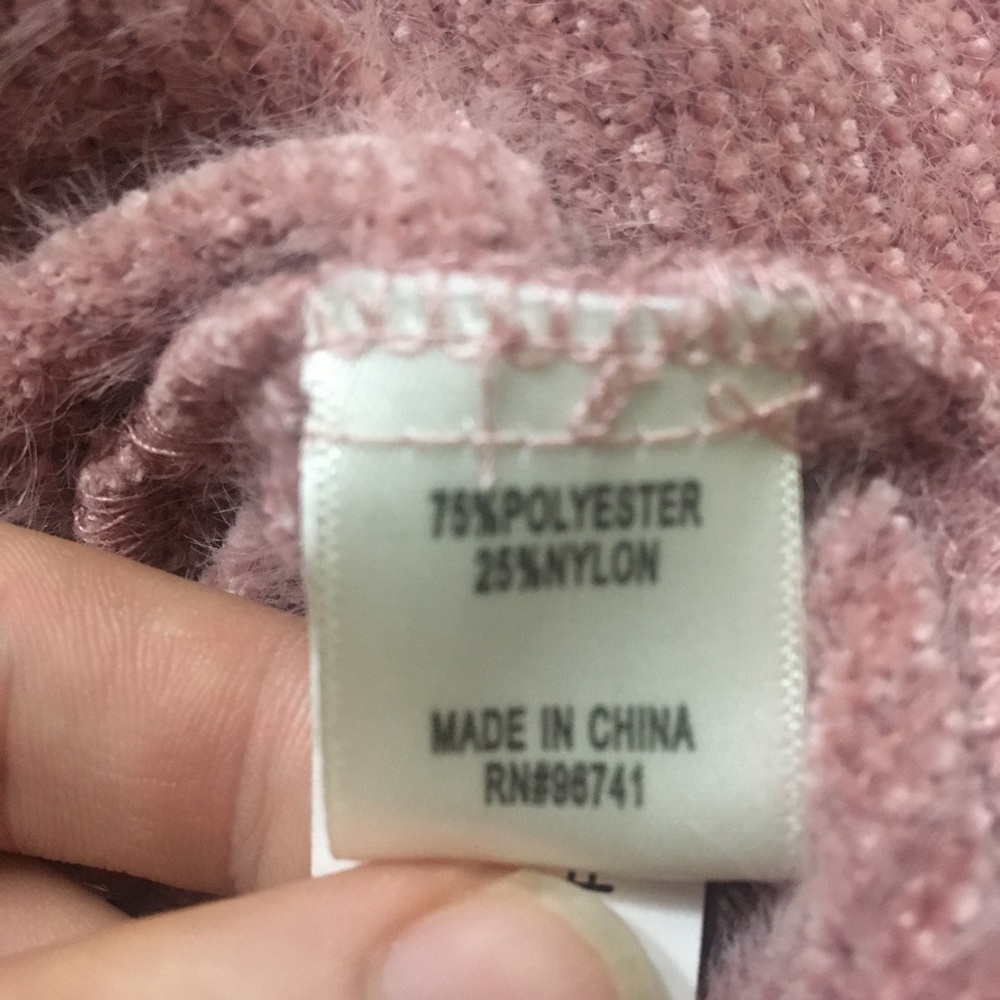 NWT Women's Fuzzy Jacket Quarter Zip Blush Pink L. - Picture 6 of 7